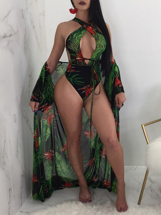 Sexy Cut out Front Cover Ups Swimwear Set - DadHats2ow6ix