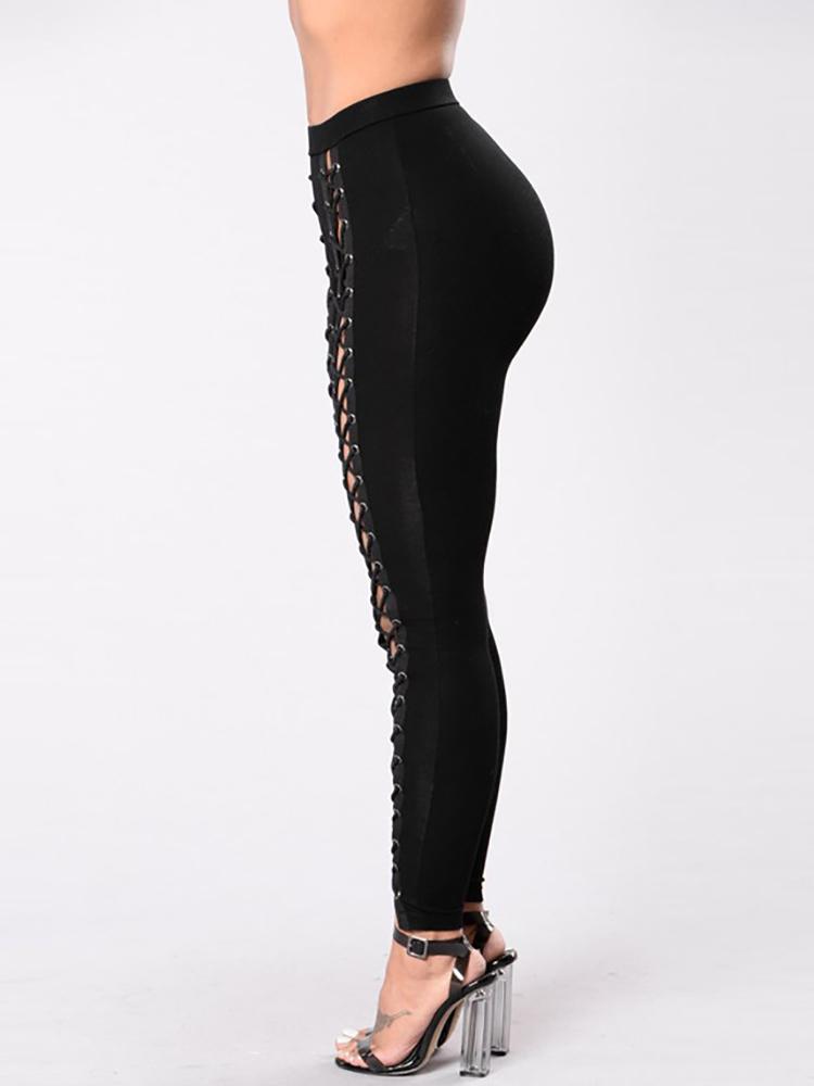 Stylish Hip Lift Lace-up Skinny Pants - DadHats2ow6ix