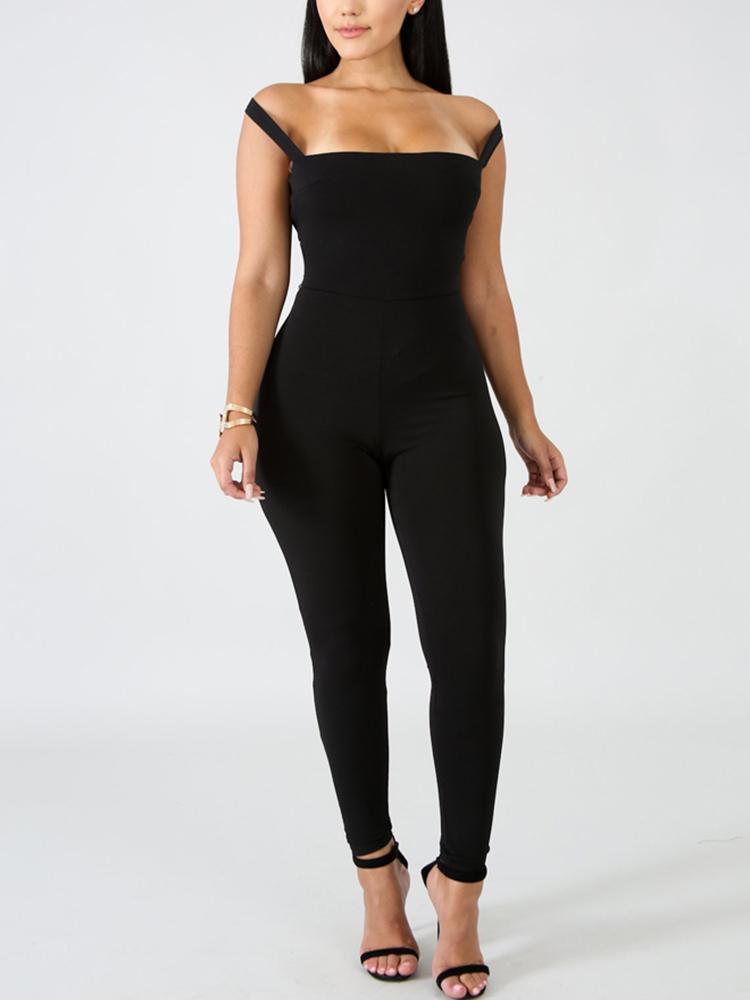 Solid Lace-up Back Slinky Petite Jumpsuit - DadHats2ow6ix