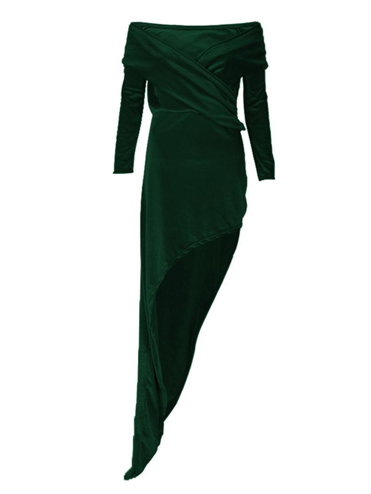 Velvet Ruched Wrapped Irregular Dress - DadHats2ow6ix