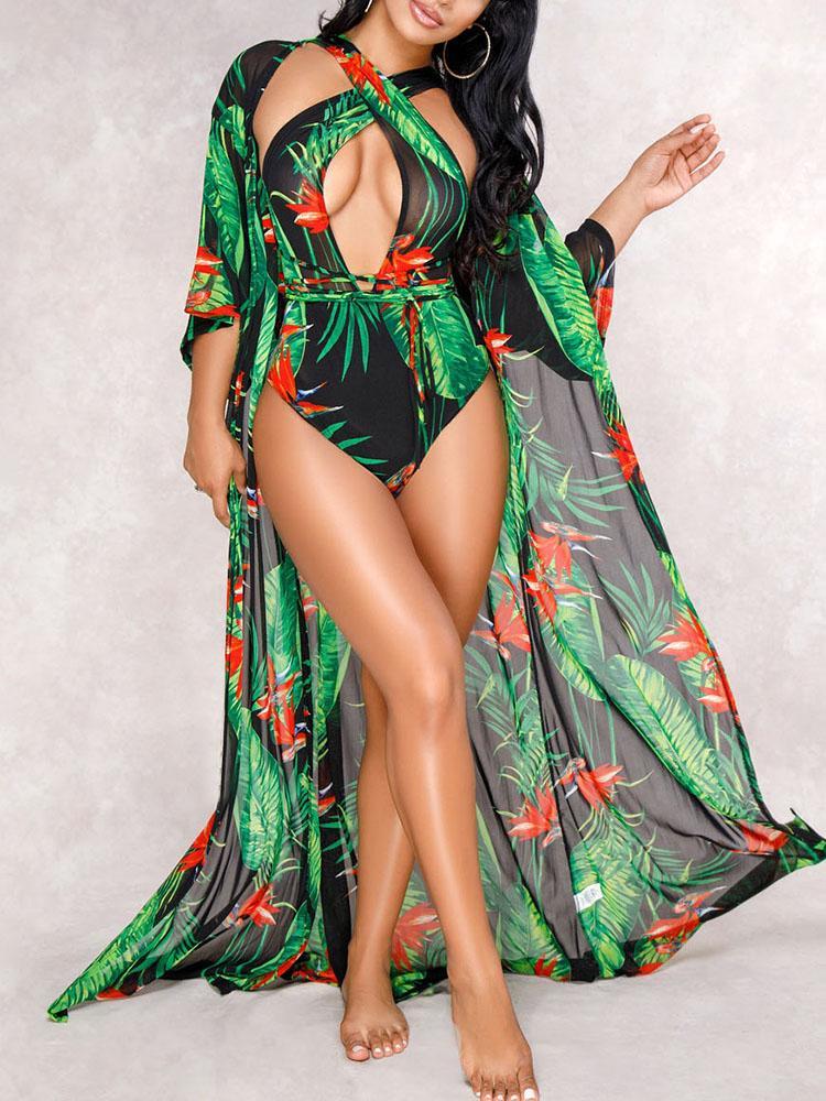 Sexy Cut out Front Cover Ups Swimwear Set - DadHats2ow6ix