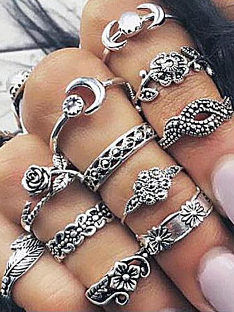 Vintage Women Alloy Carving Rings Set - DadHats2ow6ix