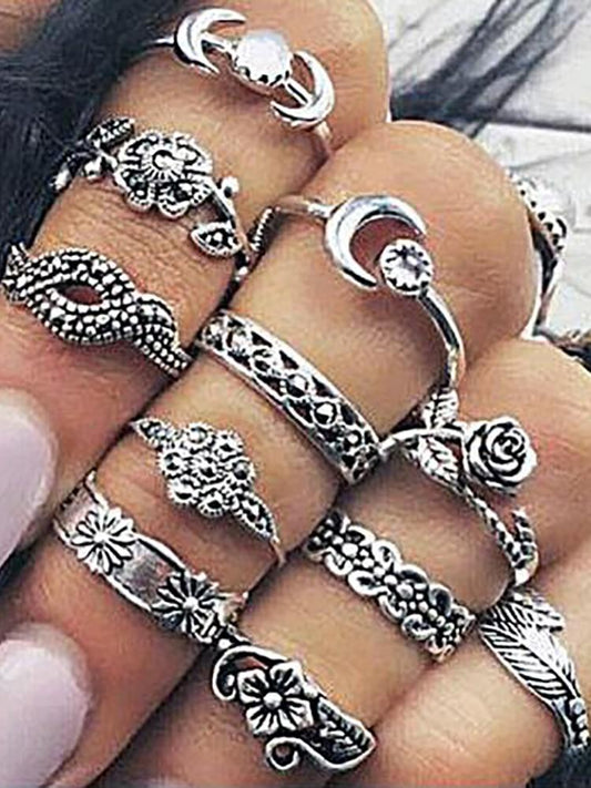 Vintage Women Alloy Carving Rings Set - DadHats2ow6ix