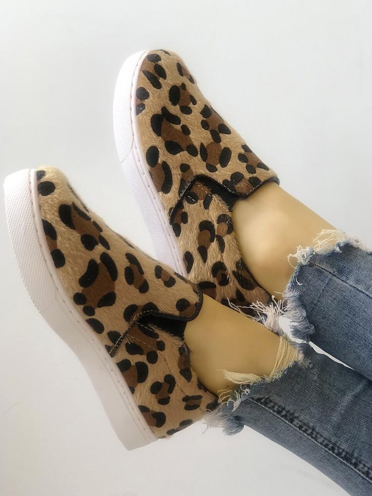 Fashion Leopard Fluffy Casual Sneakers - DadHats2ow6ix