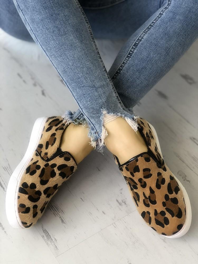 Fashion Leopard Fluffy Casual Sneakers - DadHats2ow6ix