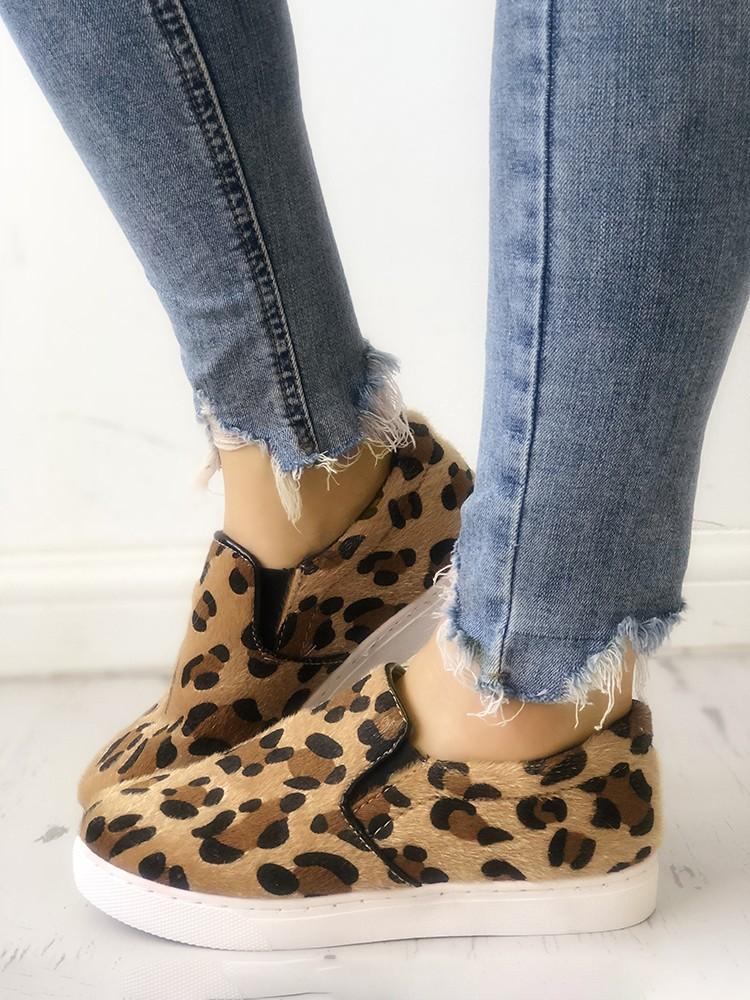 Fashion Leopard Fluffy Casual Sneakers - DadHats2ow6ix