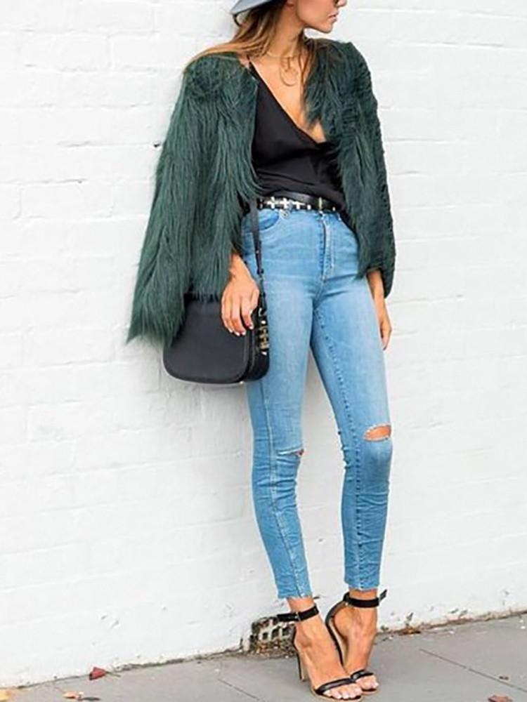 Warm Faux Fur Fluffy Cropped Jacket - DadHats2ow6ix