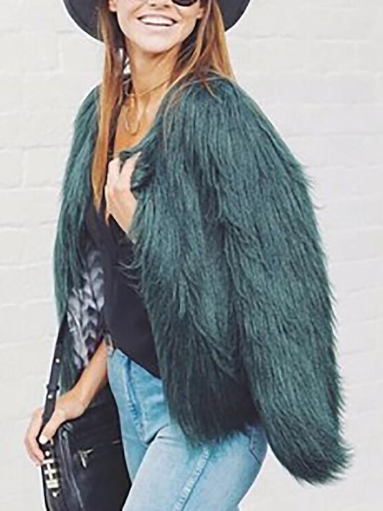 Warm Faux Fur Fluffy Cropped Jacket - DadHats2ow6ix