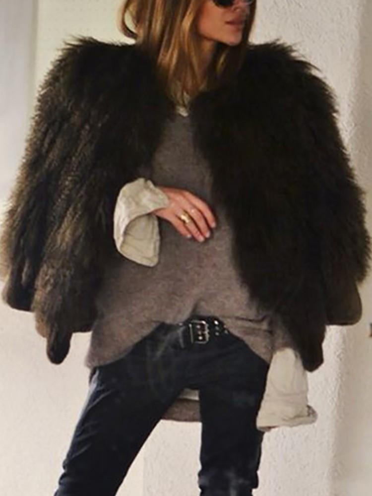 Warm Faux Fur Fluffy Cropped Jacket - DadHats2ow6ix