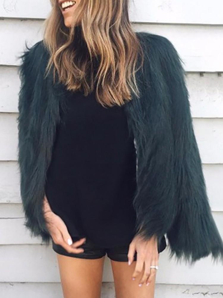 Warm Faux Fur Fluffy Cropped Jacket - DadHats2ow6ix