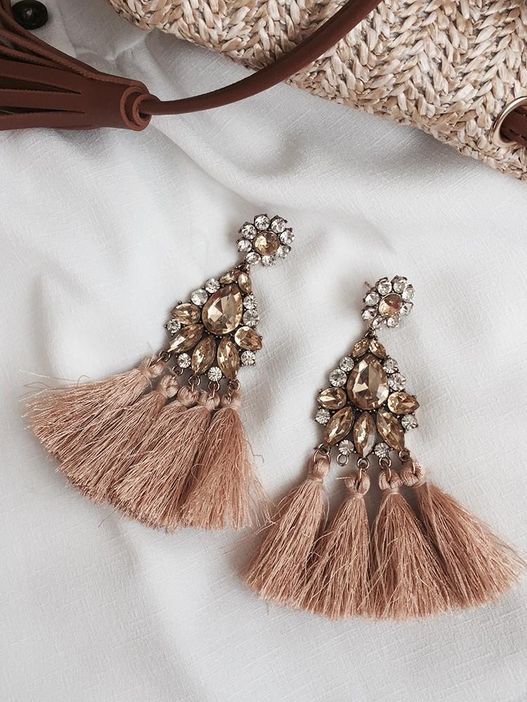 Boho Retro Brown Long Tassel Drop Earring - DadHats2ow6ix