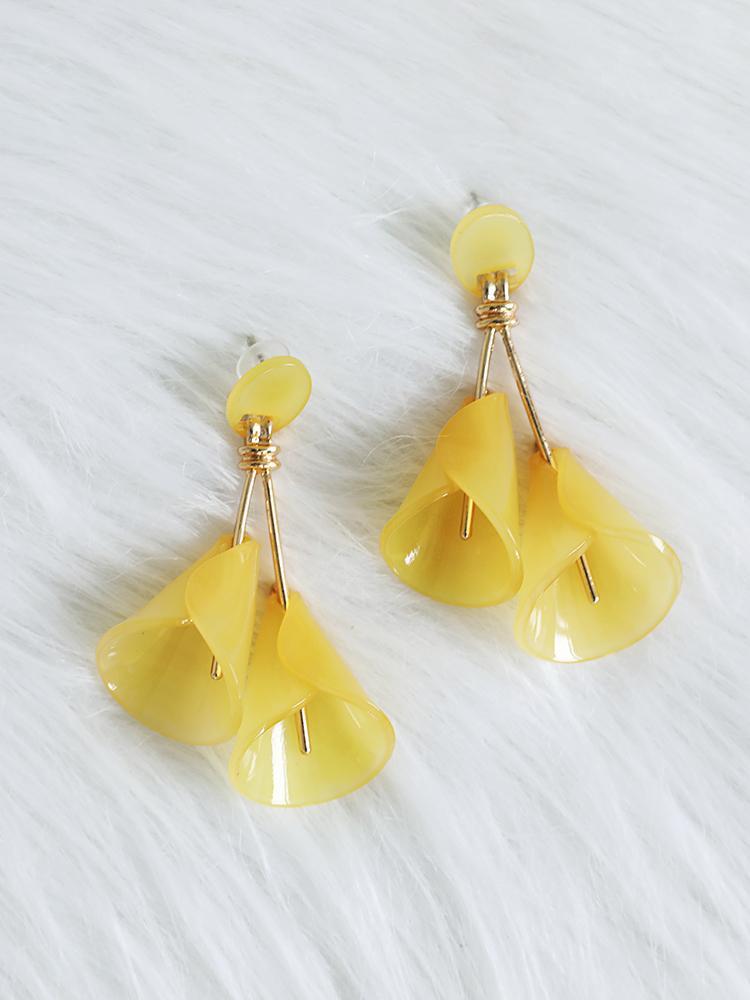 Vintage Flower Shape Pierced Drop Earrings - DadHats2ow6ix