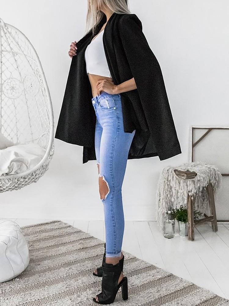 Trendy Cape Sleeve Blazer Coat - DadHats2ow6ix