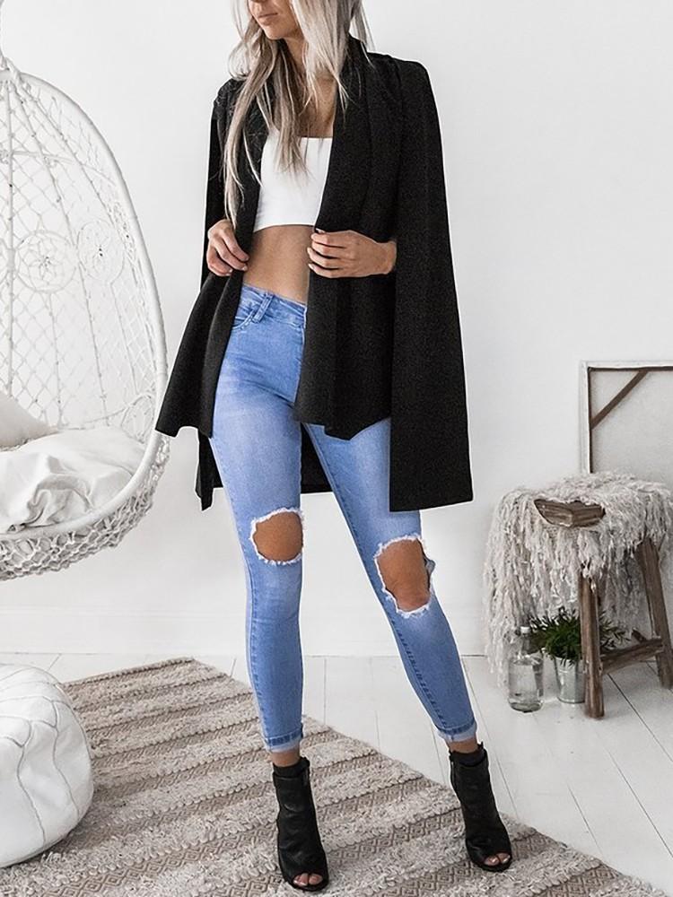 Trendy Cape Sleeve Blazer Coat - DadHats2ow6ix