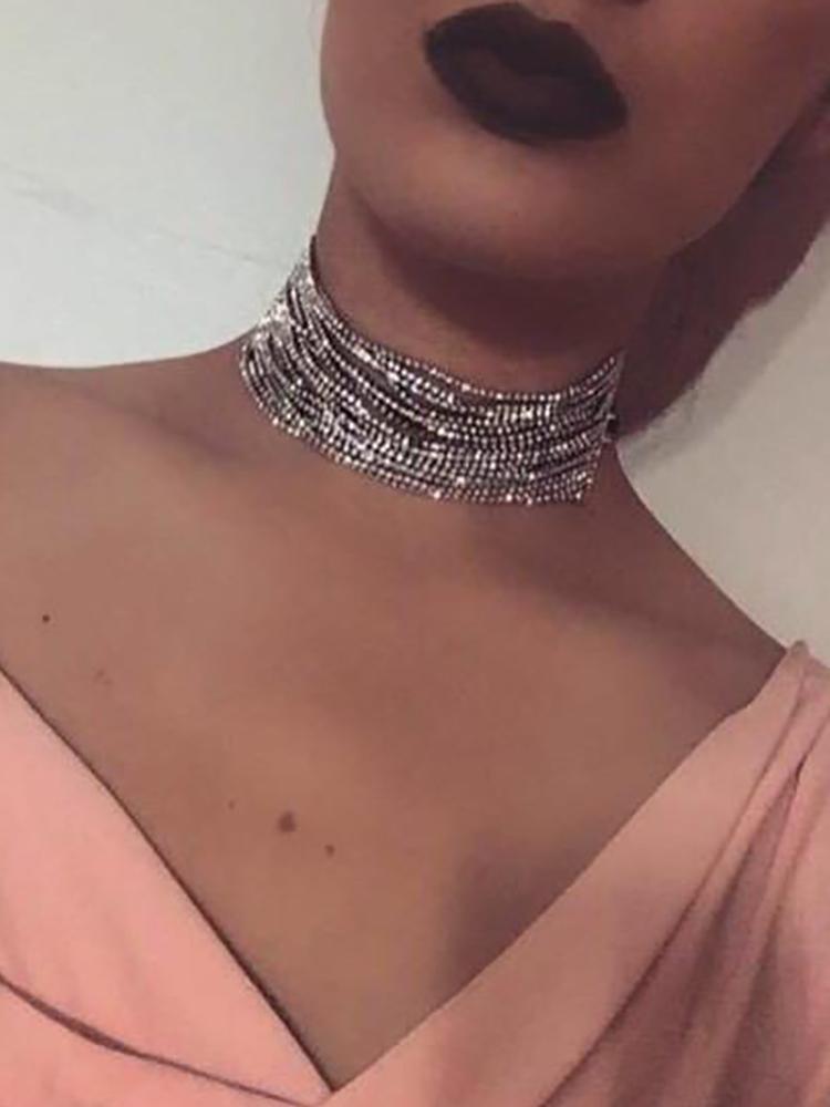 Exaggerated Multi-layer Full Shiny Choker - DadHats2ow6ix