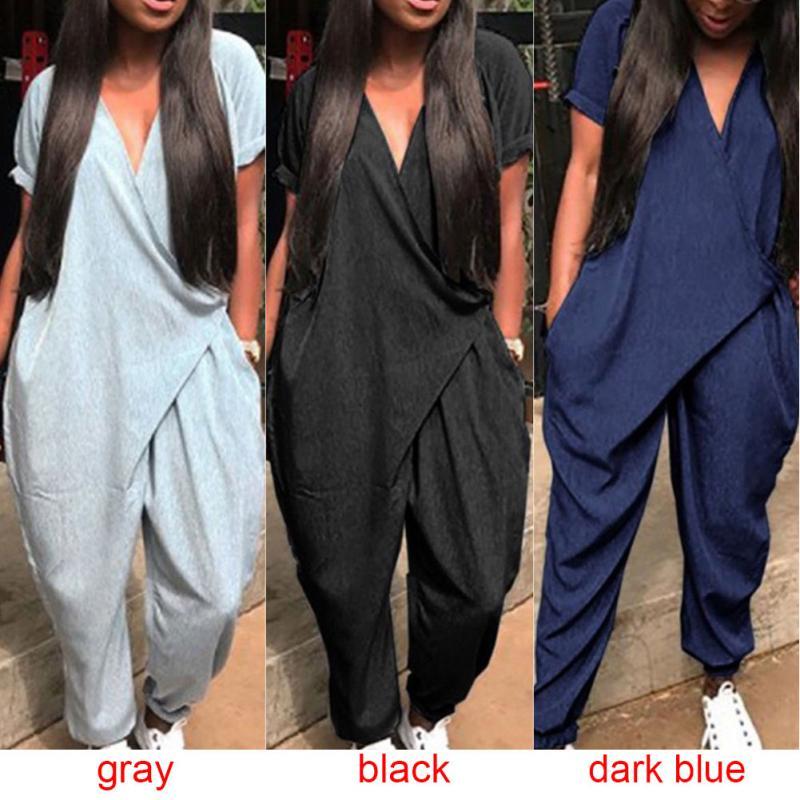 Stylish Pocket Wrapped Harem Jumpsuit - DadHats2ow6ix