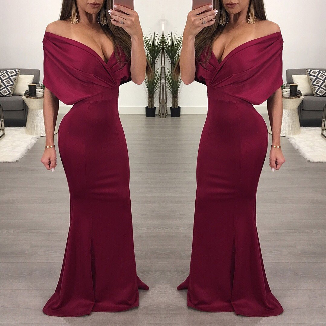 Strapless Slit Mermaid Maxi Bodycon Dress - DadHats2ow6ix